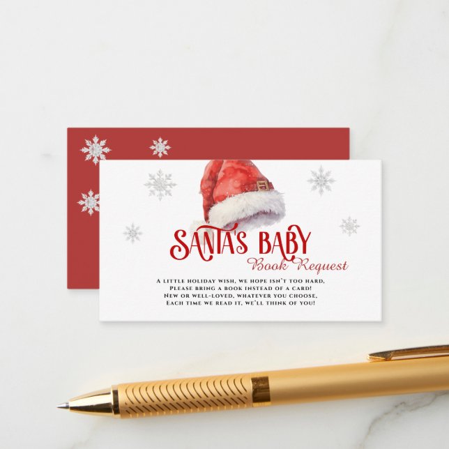 Jolly Santa Bok Request Baby Shower Tilläggskort (Fram/Back In Situ)