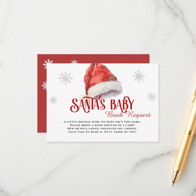 Jolly Santa Bok Request Baby Shower Tilläggskort (Fram/Back In Situ)