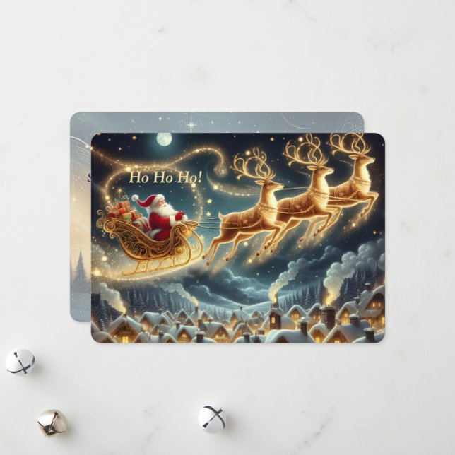 Jolly Santa Christmas Card   Julkort (Fram/Back In Situ)