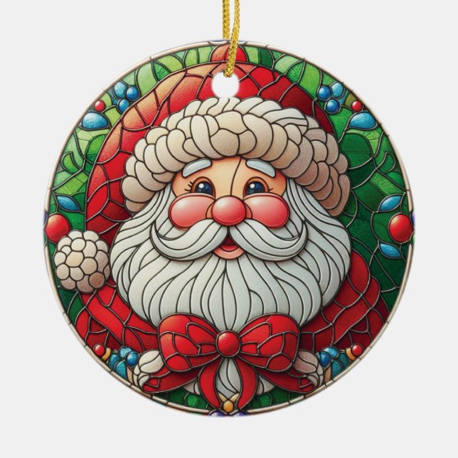Jolly Santa Christmas Tree Decoration Julgransprydnad Keramik (Framsidan)