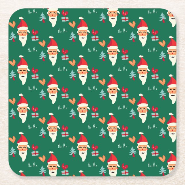 Jolly Santa Design Underlägg Papper Kvadrat (Framsidan)