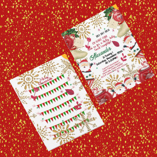 Jolly Santa Guld Snowflake jul 1:a födelsedagen Meddelande