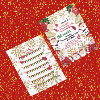 Jolly Santa Guld Snowflake jul 1:a födelsedagen Meddelande