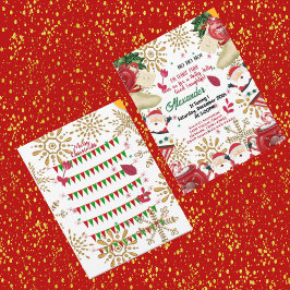 Jolly Santa Guld Snowflake jul 1:a födelsedagen Meddelande