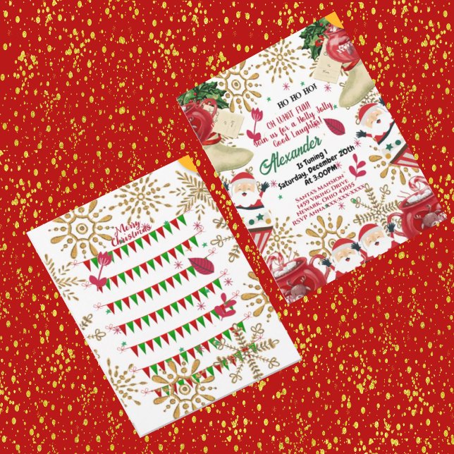 Jolly Santa Guld Snowflake jul 1:a födelsedagen Meddelande (Skapare uppladdad)