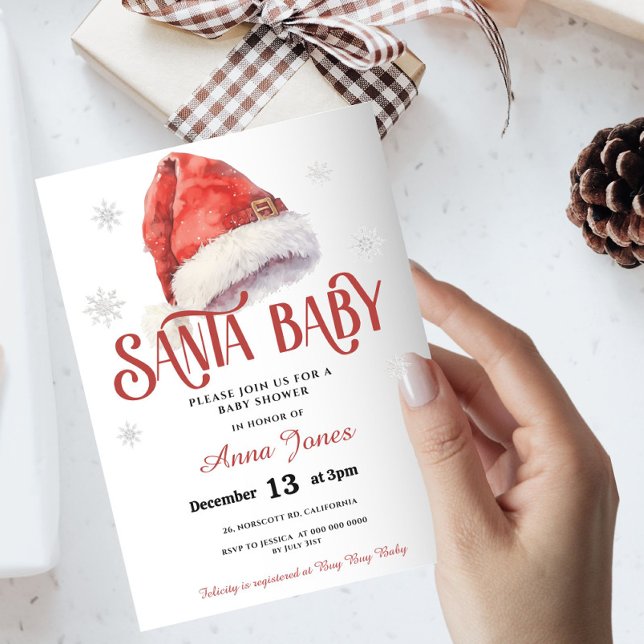 Jolly Santa Hat Baby Shower Inbjudningar (Skapare uppladdad)