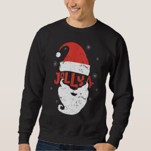 Jolly Santa Hat Beard Af Snöflingor Merry Christma Lång Ärmad Tröja