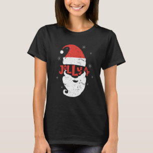 Jolly Santa Hat Beard Af Snöflingor Merry Christma T Shirt