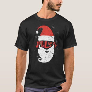 Jolly Santa Hat Beard Af Snöflingor Merry Christma T Shirt