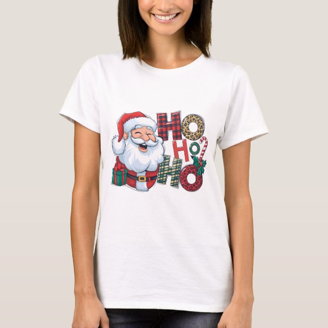 Jolly Santa Ho Ho Ho T Shirt (Framsida)