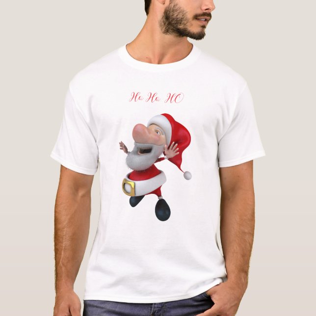 Jolly Santa Ho Ho  T Shirt (Framsida)