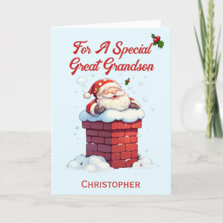 Jolly Santa in Skorsten Underbar Grandson-jul Helgkort