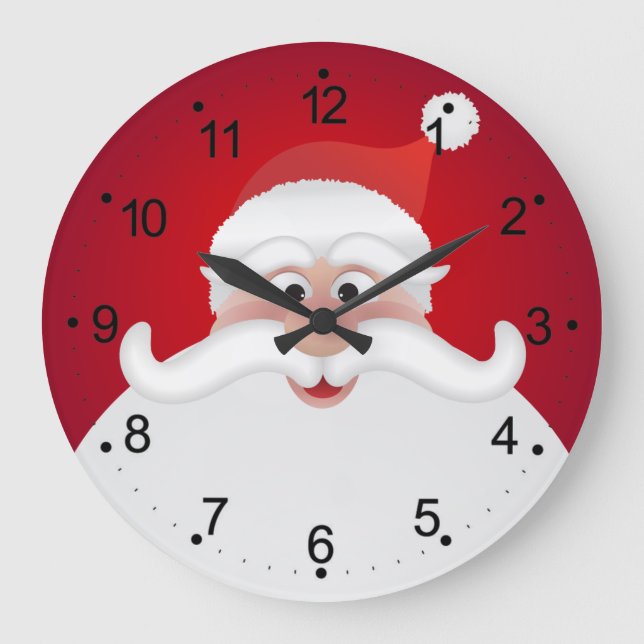Jolly Santa-julrundan (stor) Wall Clock Stor Klocka (Framsida)