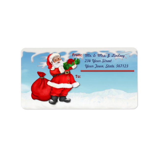 Jolly Santa Mailing Label Adressetikett (Framsidan)