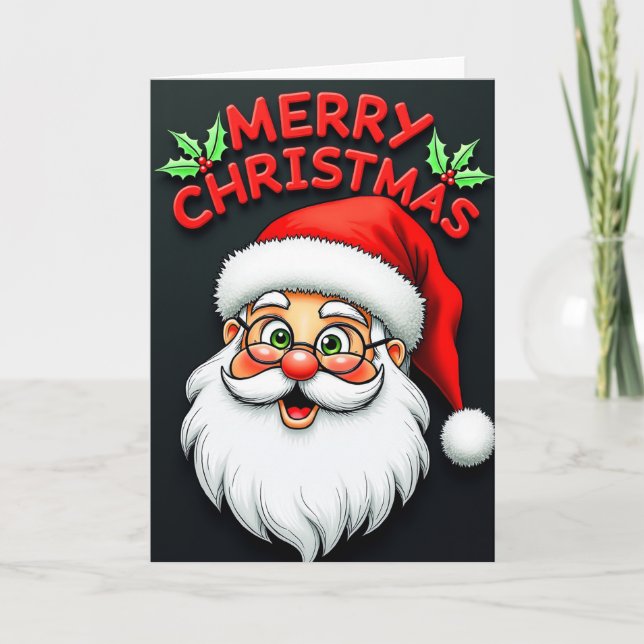 Jolly Santa Merry Christmas Card Kort (Framsida)