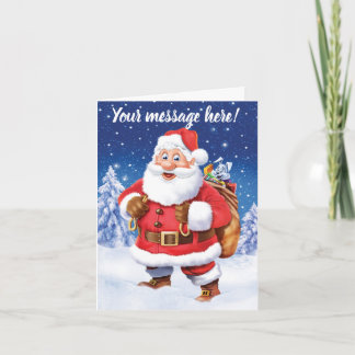 Jolly Santa och leksak-sätet, anpassningsbar julko Helgkort