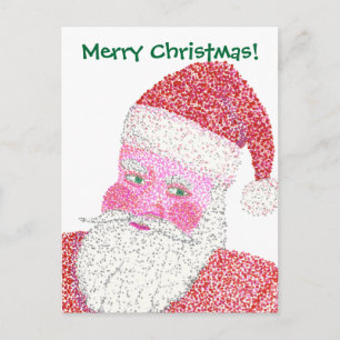 Jolly Santa Pointillism God jul Postcards Helg Vykort