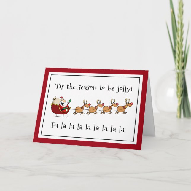 Jolly Santa Roligt Jul Julhälsningar Helgkort (Framsida)