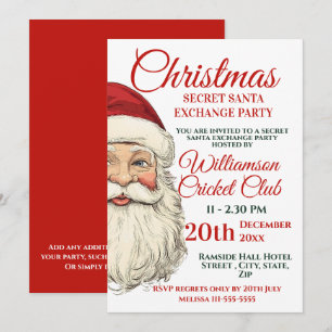 Jolly Santa Santa Exchange Party Inbjudningar