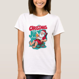 Jolly Santa Savoring a Frosty Brew T Shirt
