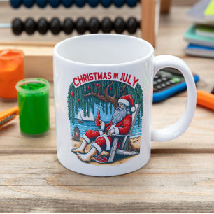 Jolly Santa Sips Beer i juli Kaffemugg
