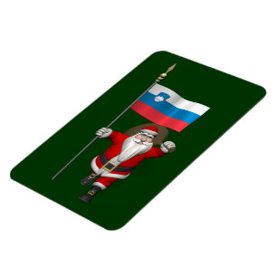 Jolly Santa Visiting Slovenien Magnet