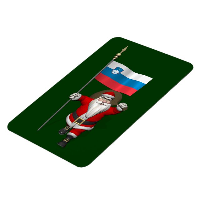 Jolly Santa Visiting Slovenien Magnet (Vänstra Sidan)