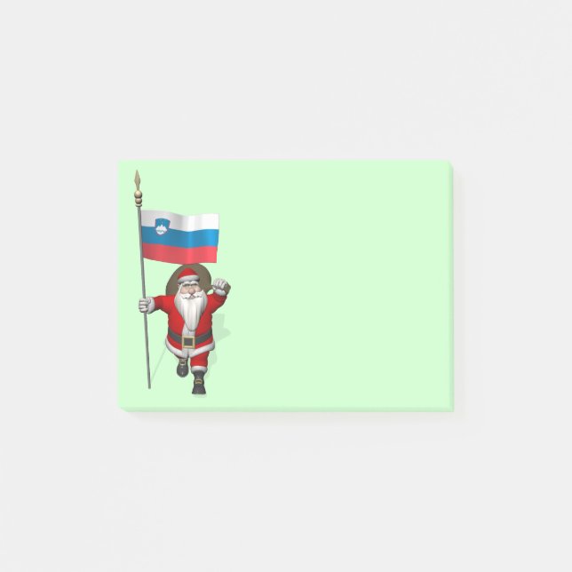 Jolly Santa Visiting Slovenien Post-it Block (Framsida)