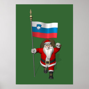 Jolly Santa Visiting Slovenien Poster