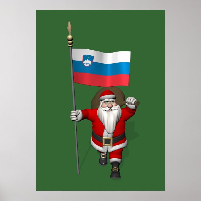 Jolly Santa Visiting Slovenien Poster (Framsidan)