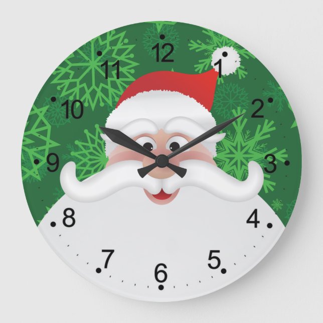 Jolly Santa Wall Clock Stor Klocka (Framsida)