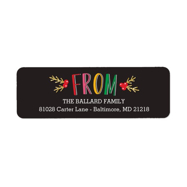 Jolly Season Helgdag Returetiketters Returadress Etikett (Framsidan)