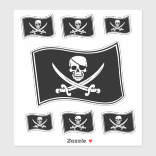 Jolly skalle för Roger piratflagga och korsade Klistermärken