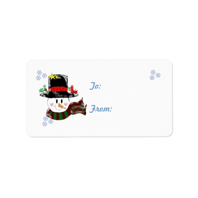 Jolly Snögubbe Adressetikett (Framsidan)