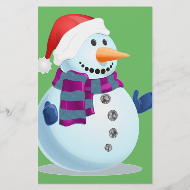 Jolly Snögubbe Brevpapper (Framsida)