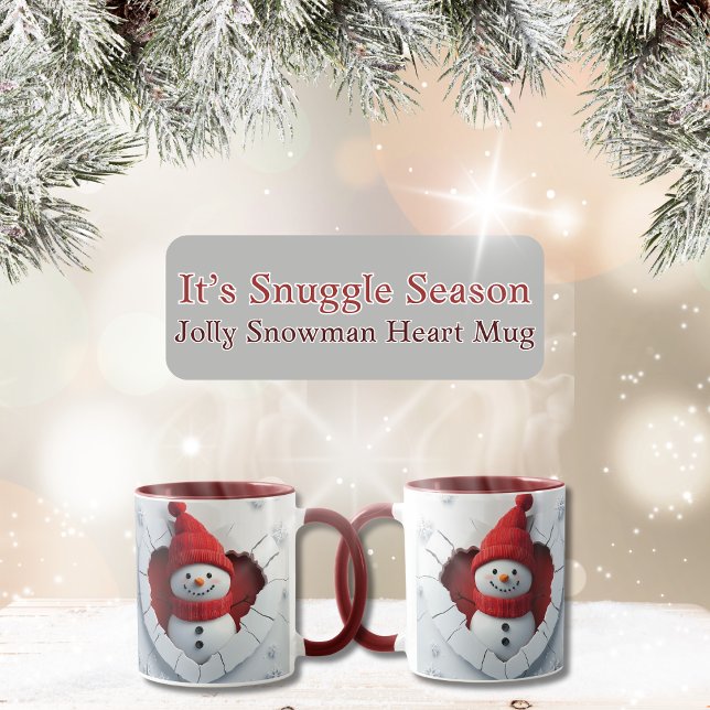 Jolly Snögubbe Heart Mugg (Snowman Christmas Mug)