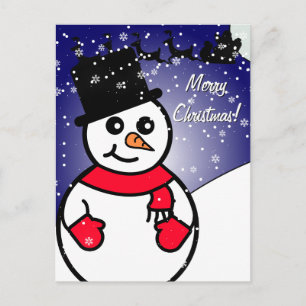 Jolly Snögubbe Helg Vykort