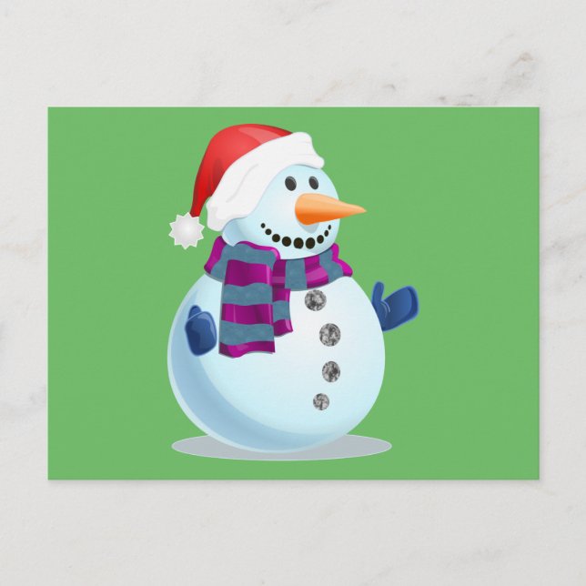 Jolly Snögubbe Helg Vykort (Framsida)