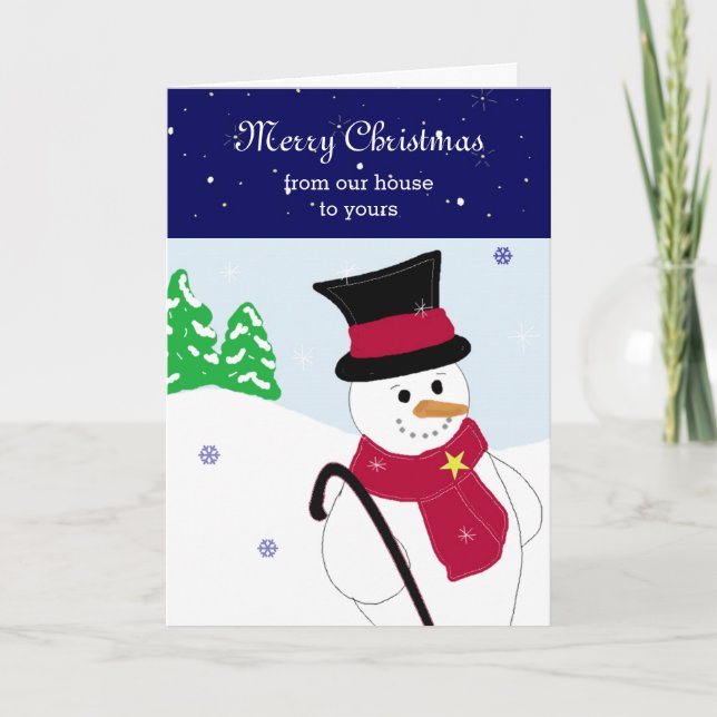Jolly Snögubbe Helgkort (Framsida)
