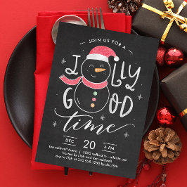 Jolly Snögubbe jul-inbjudan till Party Helgdag Inbjudningar