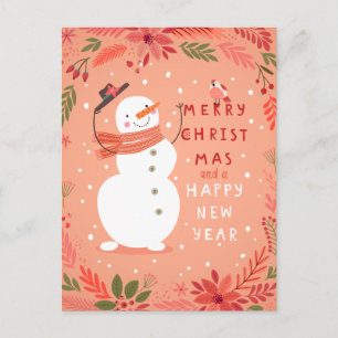Jolly Snögubbe jul - Warm Önskemål Helg Vykort