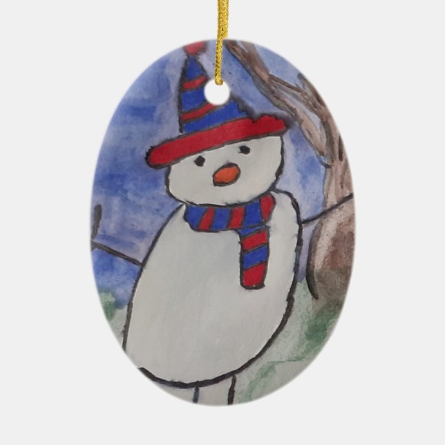 Jolly Snögubbe Julgran Ornament (Framsidan)
