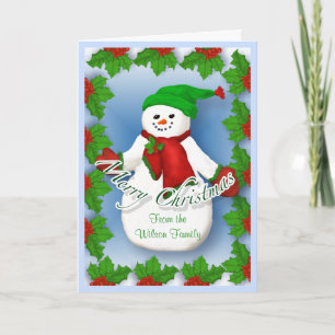 Jolly Snögubbe julkort Helgkort
