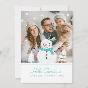 Jolly Snögubbe julvinter-fotokort Julkort