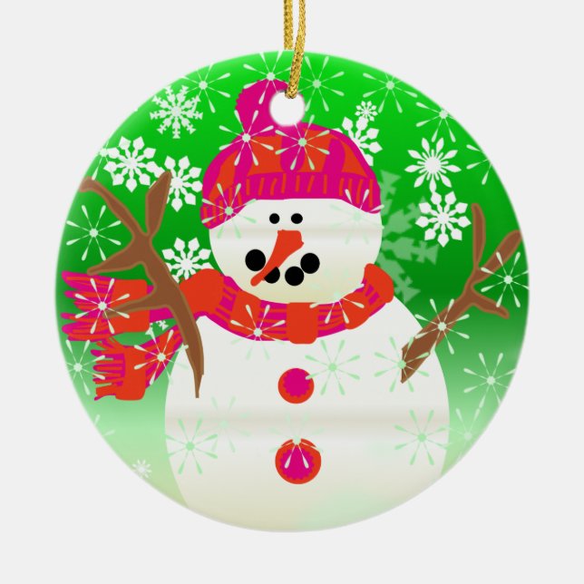 Jolly Snögubbe Keepsak Ornament (Framsidan)