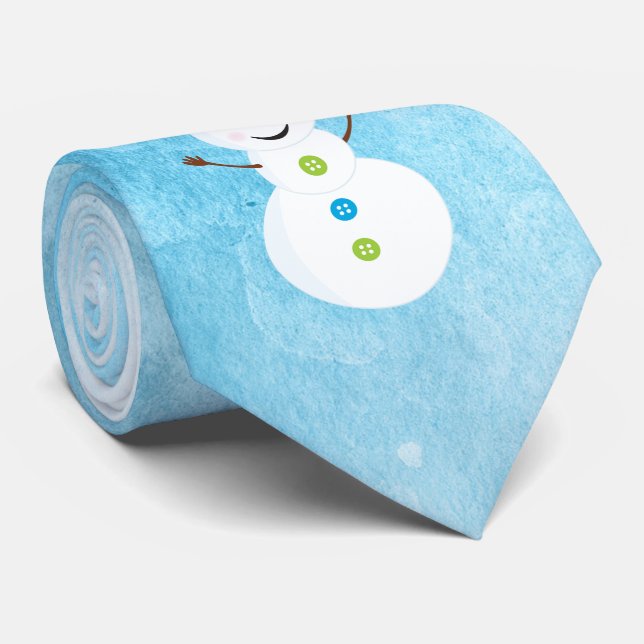 Jolly Snögubbe Santa Cap Texturblått med Namn Slips (Rullad)