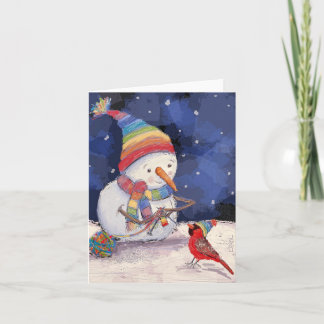 Jolly Snowperson-Helgdag-kortet Helgkort