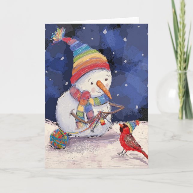 Jolly Snowperson-Helgdag-kortet Helgkort (Framsida)