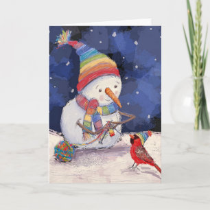 Jolly Snowperson-Helgdag-kortet Helgkort