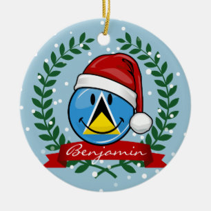 Jolly St. Lucian Flagga jul Stil Julgransprydnad Keramik